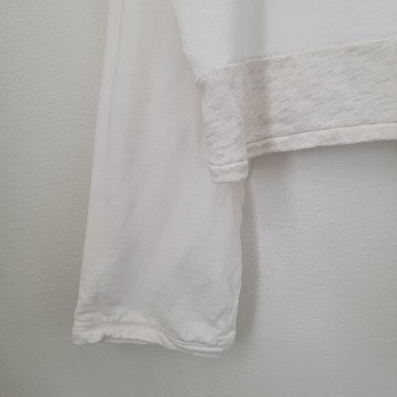 Lovers + Friends Revolve Block Sweatshirt Gray White Mockneck Long Sleeve Medium - Picture 6 of 9